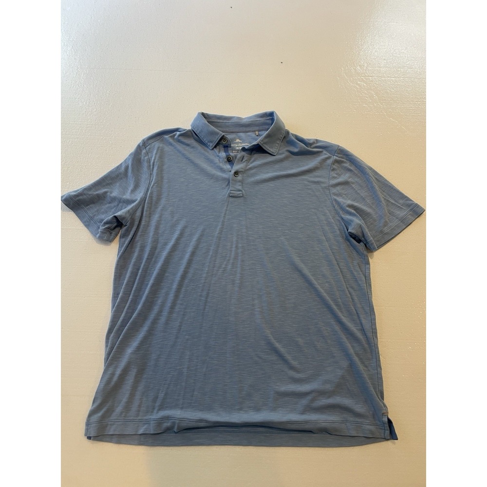 Mens Tommy Bahama Sky Blue Polo Shirt Medium Golf Tennis